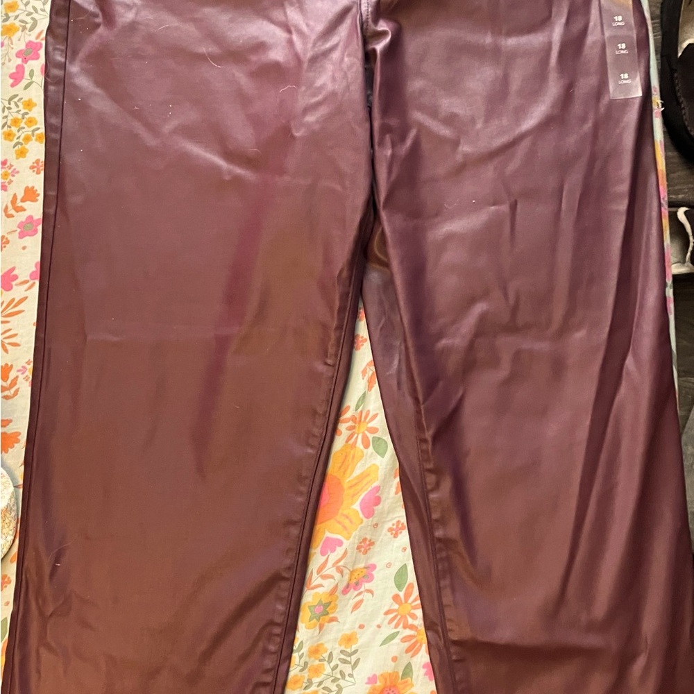 Beautiful Faux Leather Dress Slacks, 
Size 18 L